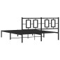 vidaXL Estructura de cama con cabecero metal negro 160x200 cm
