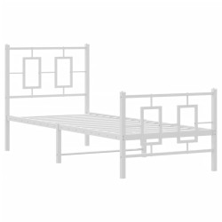vidaXL Estructura cama metal con cabecero y pie cama blanca 80x200 cm
