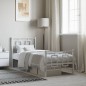vidaXL Estructura cama metal con cabecero y pie cama blanca 80x200 cm vidaXL Estructura cama metal con cabecero y pie cama blanca 80x200 cm