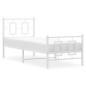 vidaXL Estructura cama metal con cabecero y pie cama blanca 80x200 cm vidaXL Estructura cama metal con cabecero y pie cama blanca 80x200 cm