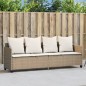 vidaXL Tumbona con cojines ratán sintético beige