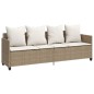 vidaXL Tumbona con cojines ratán sintético beige