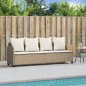 vidaXL Tumbona con cojines ratán sintético beige