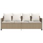 vidaXL Tumbona con cojines ratán sintético beige