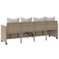 vidaXL Tumbona con cojines ratán sintético beige