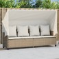 vidaXL Tumbona con capota y cojines ratán sintético beige vidaXL Tumbona con capota y cojines ratán sintético beige