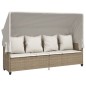 vidaXL Tumbona con capota y cojines ratán sintético beige vidaXL Tumbona con capota y cojines ratán sintético beige