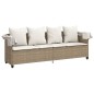 vidaXL Tumbona con capota y cojines ratán sintético beige vidaXL Tumbona con capota y cojines ratán sintético beige