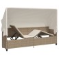 vidaXL Tumbona con capota y cojines ratán sintético beige vidaXL Tumbona con capota y cojines ratán sintético beige