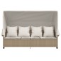 vidaXL Tumbona con capota y cojines ratán sintético beige vidaXL Tumbona con capota y cojines ratán sintético beige
