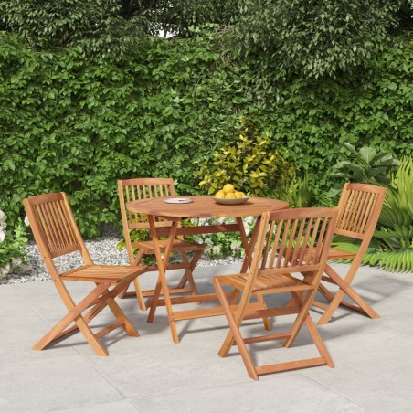 vidaXL Juego de comedor de jardín 5 piezas madera maciza de acacia