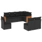 vidaXL Set de sofás de jardín 8 piezas y cojines ratán sintético negro vidaXL Set de sofás de jardín 8 piezas y cojines ratán sintético negro