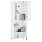 vidaXL Aparador alto madera contrachapada blanco brillo 69,5x34x180 cm vidaXL Aparador alto madera contrachapada blanco brillo 69,5x34x180 cm