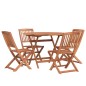 vidaXL Juego de comedor de jardín 5 piezas madera maciza de acacia vidaXL Juego de comedor de jardín 5 piezas madera maciza de acacia
