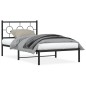 vidaXL Estructura de cama con cabecero metal negro 100x190 cm