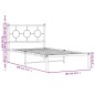 vidaXL Estructura de cama con cabecero metal negro 100x190 cm