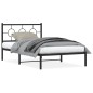vidaXL Estructura de cama con cabecero metal negro 107x203 cm