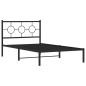 vidaXL Estructura de cama con cabecero metal negro 107x203 cm