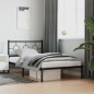 vidaXL Estructura de cama con cabecero metal negro 107x203 cm
