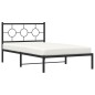 vidaXL Estructura de cama con cabecero metal negro 107x203 cm