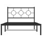 vidaXL Estructura de cama con cabecero metal negro 107x203 cm