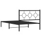 vidaXL Estructura de cama con cabecero metal negro 107x203 cm
