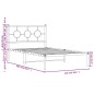 vidaXL Estructura de cama con cabecero metal negro 107x203 cm