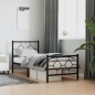 vidaXL Estructura de cama con cabecero y estribo metal negro 75x190 cm vidaXL Estructura de cama con cabecero y estribo metal negro 75x190 cm
