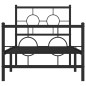 vidaXL Estructura de cama con cabecero y estribo metal negro 75x190 cm vidaXL Estructura de cama con cabecero y estribo metal negro 75x190 cm