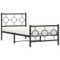 vidaXL Estructura de cama con cabecero y estribo metal negro 90x190 cm