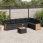vidaXL Set de sofás de jardín 8 piezas y cojines ratán sintético negro vidaXL Set de sofás de jardín 8 piezas y cojines ratán sintético negro