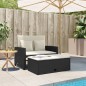 vidaXL Sofá de jardín 2 plazas con cojines ratán sintético negro vidaXL Sofá de jardín 2 plazas con cojines ratán sintético negro