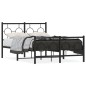 vidaXL Estructura de cama con cabecero y pie metal negro 120x190 cm vidaXL Estructura de cama con cabecero y pie metal negro 120x190 cm