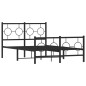 vidaXL Estructura de cama con cabecero y pie metal negro 120x190 cm vidaXL Estructura de cama con cabecero y pie metal negro 120x190 cm
