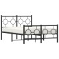 vidaXL Estructura de cama con cabecero y pie metal negro 120x190 cm vidaXL Estructura de cama con cabecero y pie metal negro 120x190 cm