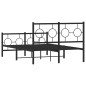 vidaXL Estructura de cama con cabecero y pie metal negro 120x190 cm vidaXL Estructura de cama con cabecero y pie metal negro 120x190 cm