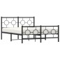vidaXL Estructura de cama cabecero y estribo metal negro 135x190 cm