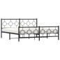 vidaXL Estructura de cama cabecero y estribo metal negro 180x200 cm