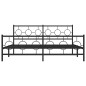 vidaXL Estructura de cama cabecero y estribo metal negro 180x200 cm