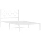 vidaXL Estructura de cama de metal con cabecero blanco 100x190 cm vidaXL Estructura de cama de metal con cabecero blanco 100x190 cm