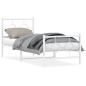 vidaXL Estructura cama metal con cabecero y pie cama blanca 75x190 cm