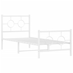 vidaXL Estructura cama metal con cabecero y pie cama blanca 75x190 cm