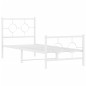 vidaXL Estructura cama metal con cabecero y pie cama blanca 75x190 cm