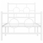 vidaXL Estructura cama metal con cabecero y pie cama blanca 75x190 cm