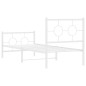 vidaXL Estructura cama metal con cabecero y pie cama blanca 75x190 cm