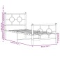 vidaXL Estructura cama metal con cabecero y pie cama blanca 75x190 cm
