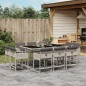 vidaXL Set de comedor de jardín 11 pzas y cojines ratán sintético gris vidaXL Set de comedor de jardín 11 pzas y cojines ratán sintético gris