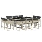 vidaXL Set de comedor de jardín 11 pzas y cojines ratán sintético gris vidaXL Set de comedor de jardín 11 pzas y cojines ratán sintético gris