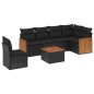 vidaXL Set de comedor de jardín 7 pzas y cojines ratán sintético negro vidaXL Set de comedor de jardín 7 pzas y cojines ratán sintético negro