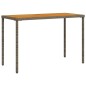 vidaXL Mesa de jardín superficie de madera ratán PE gris 115x54x74 cm vidaXL Mesa de jardín superficie de madera ratán PE gris 115x54x74 cm